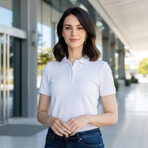 Girl on Street (Port Authority LK110 Polo 5 x 5) Port Authority Women's Dry Zone UV Micro-Mesh Polo - LK110