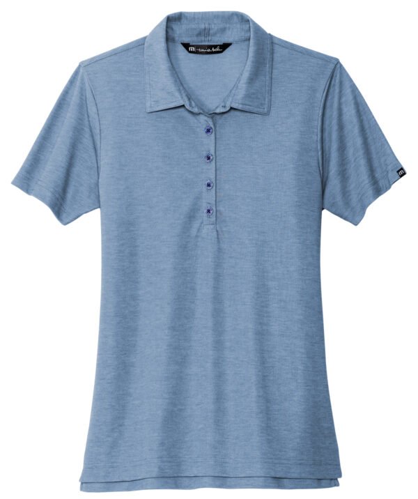 TM1WW002_classicblueheather_flat_front Travis Mathew Women's Oceanside Heather Polo - TM1WW002