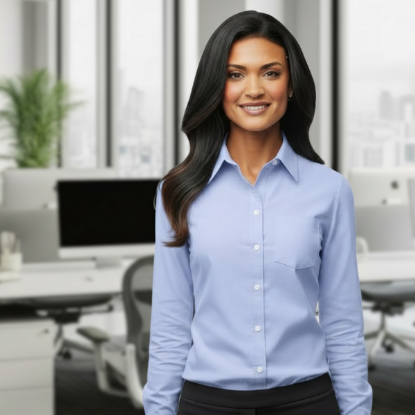 Port Authority Women's SuperPro Short Sleeve Oxford Shirt - L659