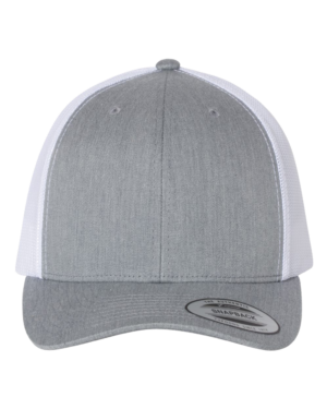 YP_Classics_6606_Heather_Grey-_White_Front_High YP Classics - Retro Trucker Cap - 6606