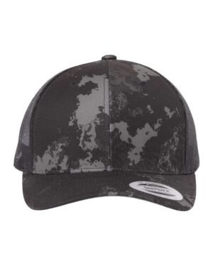 YP_Classics_6606_Poseidon_Black_Front_High YP Classics - Retro Camouflage Trucker Cap - 6606